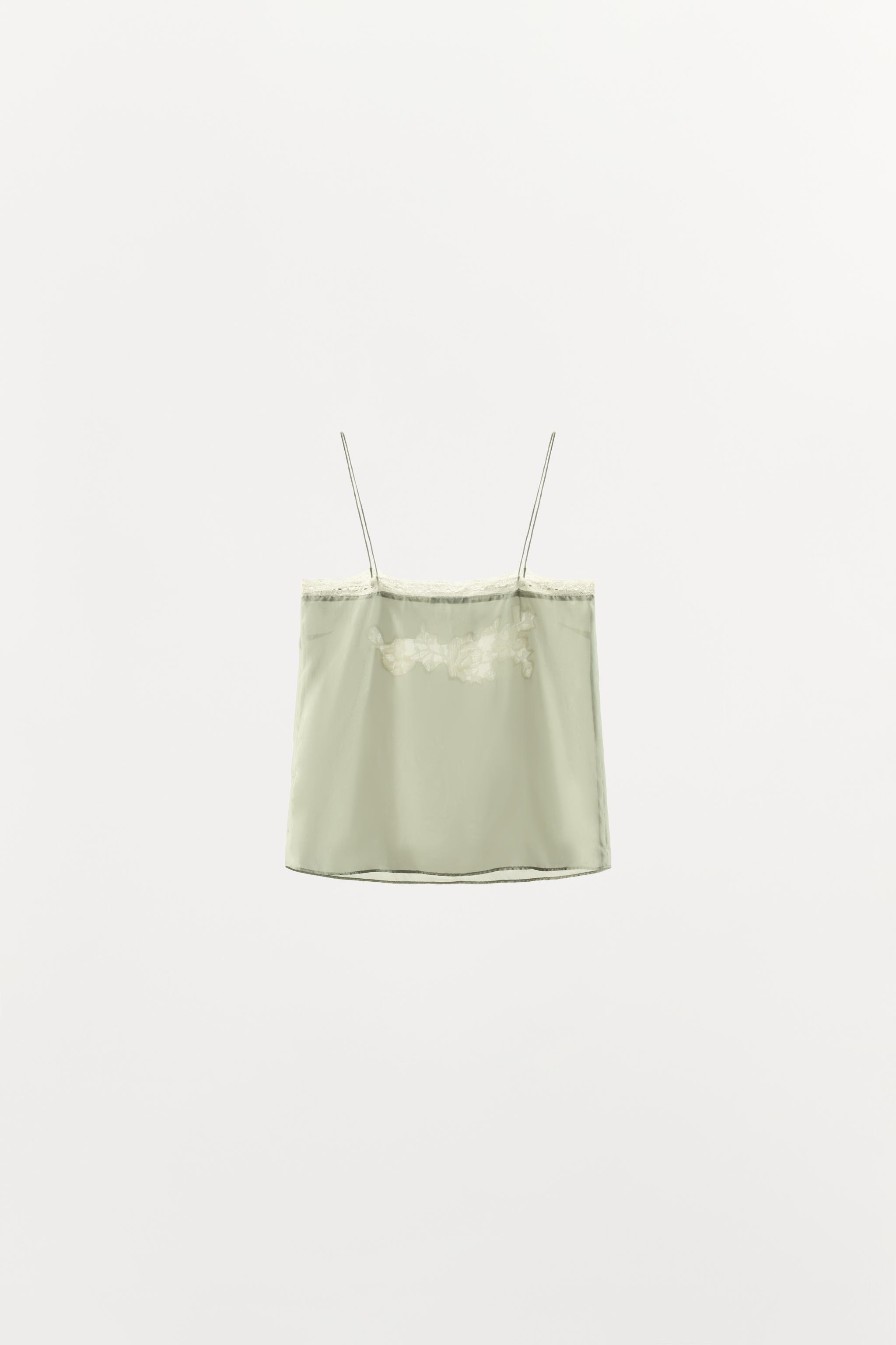100% SILK FLORAL EMBROIDERED TOP